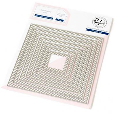 Pinkfresh Studio Die Set - Nested Squares Diagonal Stitch